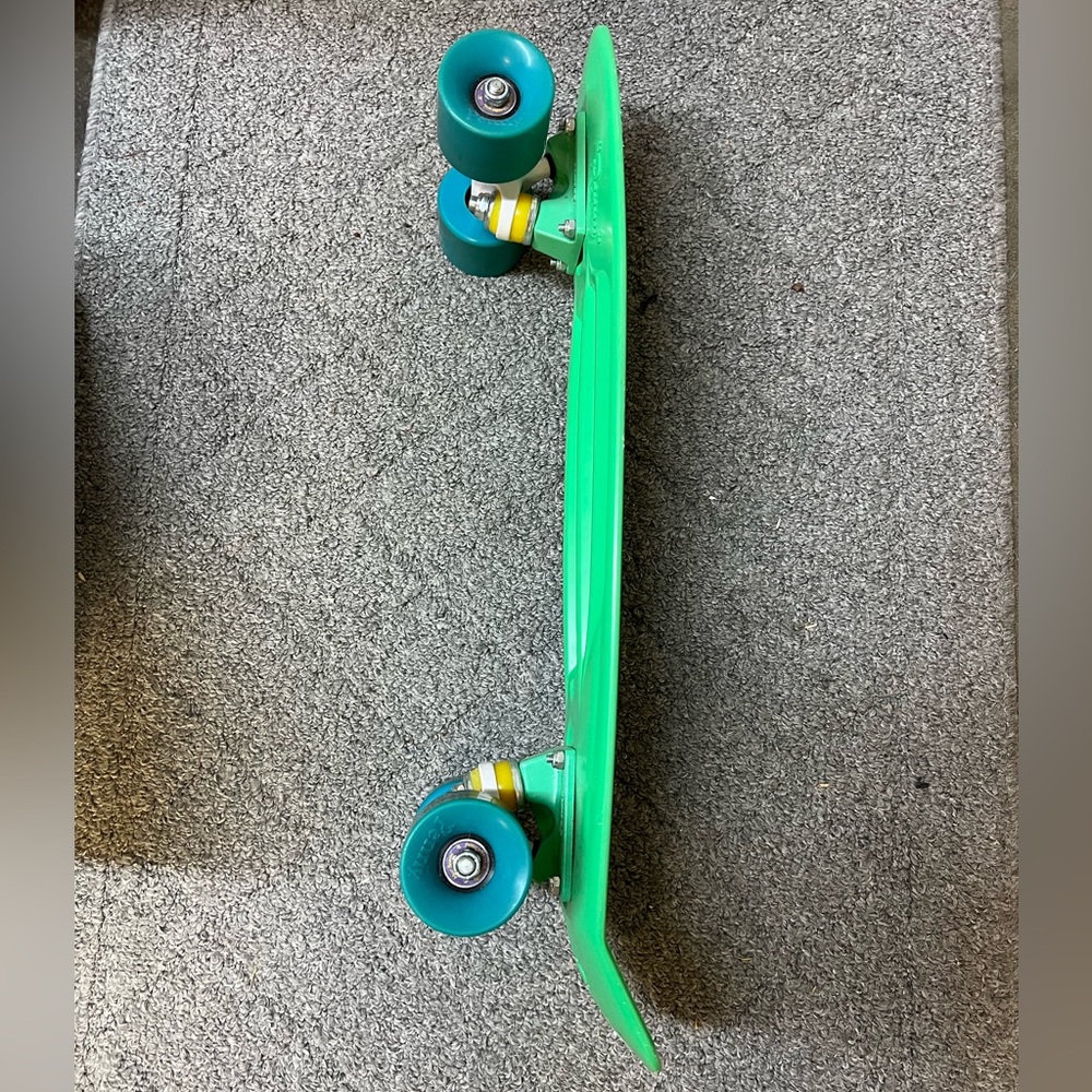 22” Green Skateboard with Blue Wheel - Picture 2 of 4